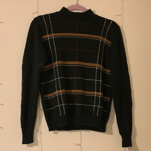 SPANNER | Plaid Mock Neck Sweater - Picture 1 of 5